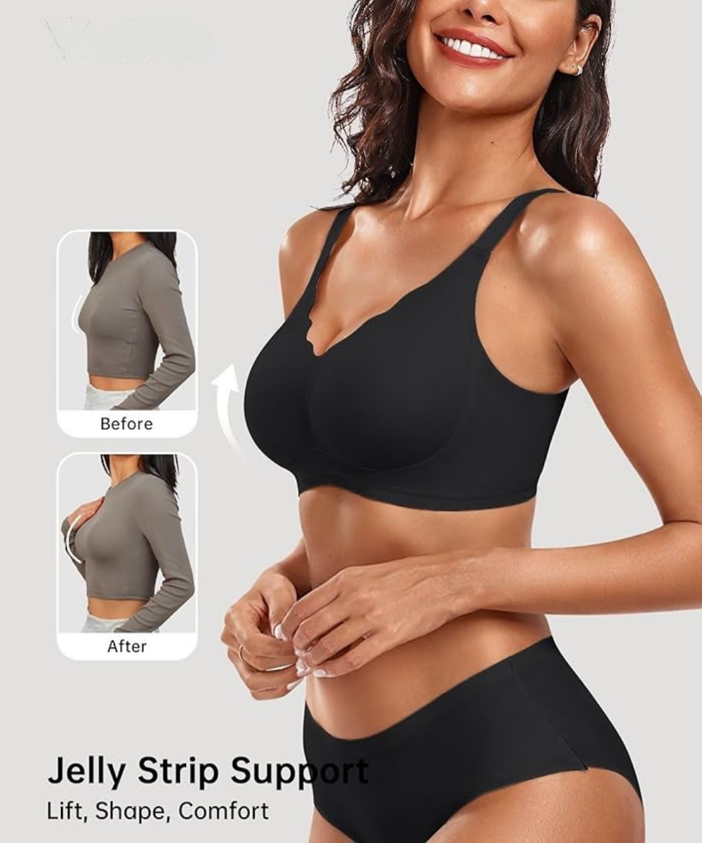 Seamless Scalloped Wire-Free Lift Bra for Women | Aurora