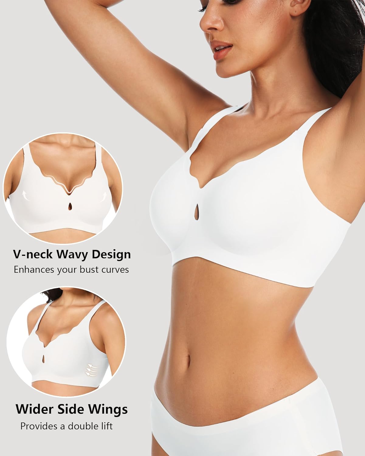 Seamless Scalloped Wire-Free Lift Bra for Women | Selene