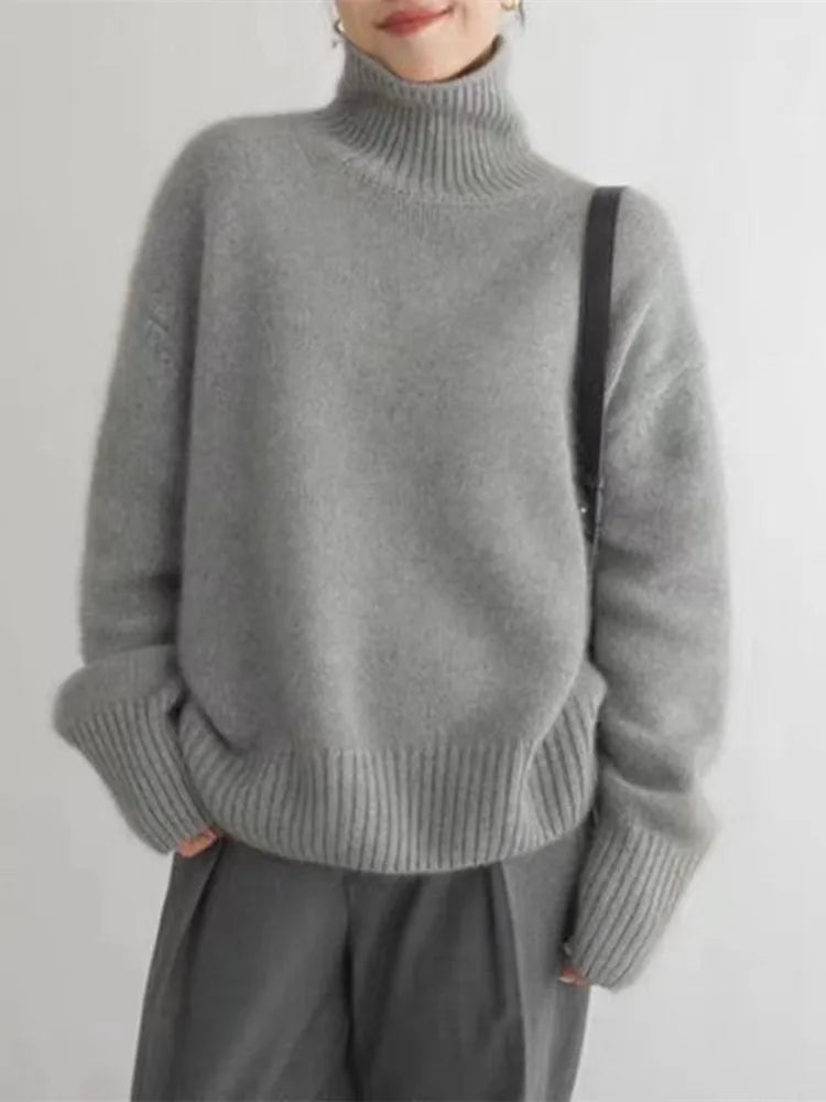 Cashmere Turtleneck Sweater Elegant Style for Women | Selena