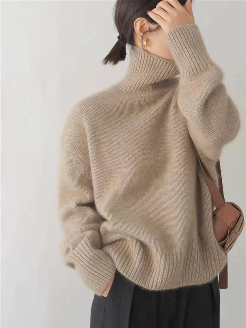Cashmere Turtleneck Sweater Elegant Style for Women | Selena