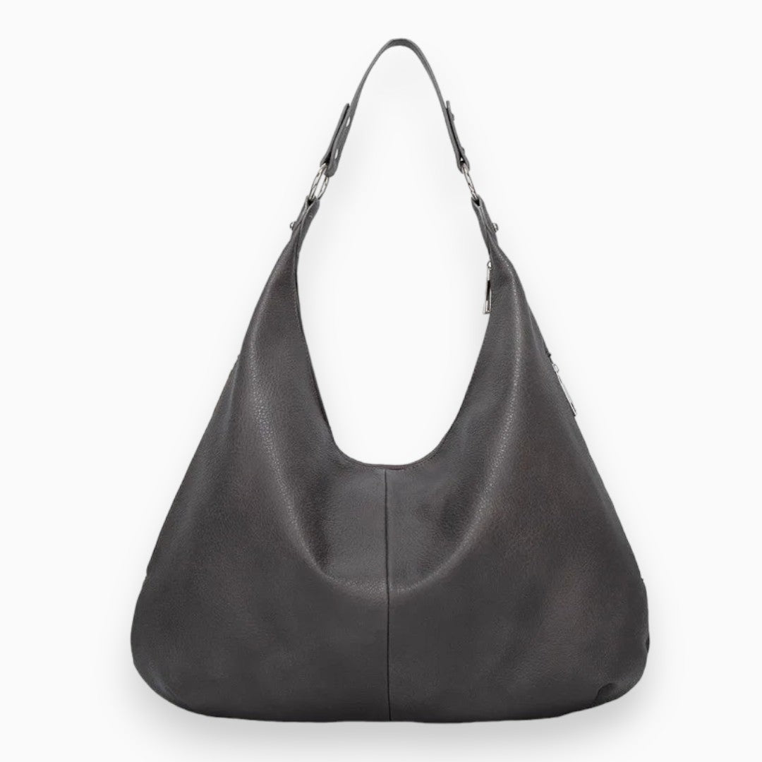 Selene – Casual Faux Leather Hobo Bag Grey