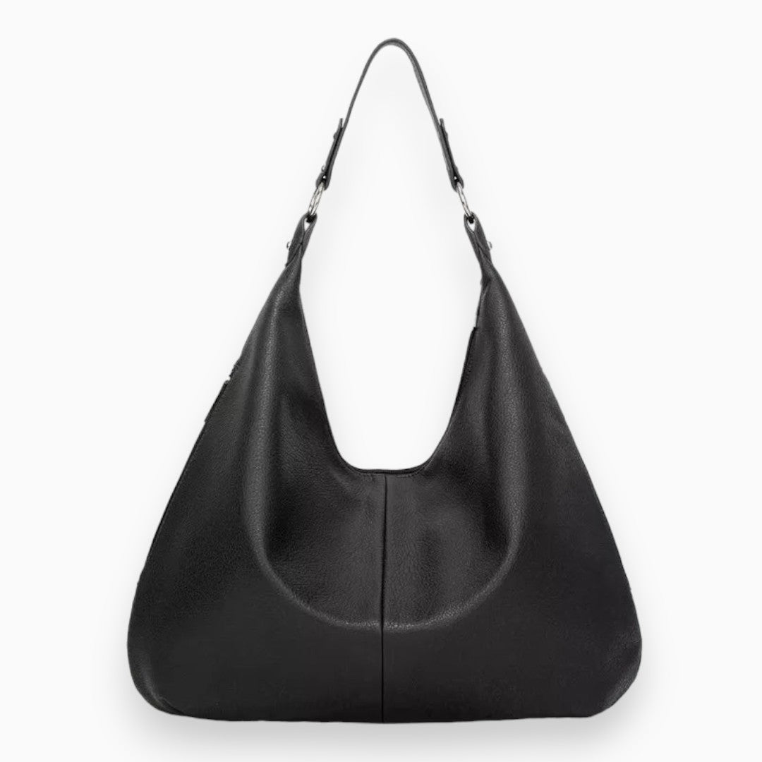 Selene – Casual Faux Leather Hobo Bag Black
