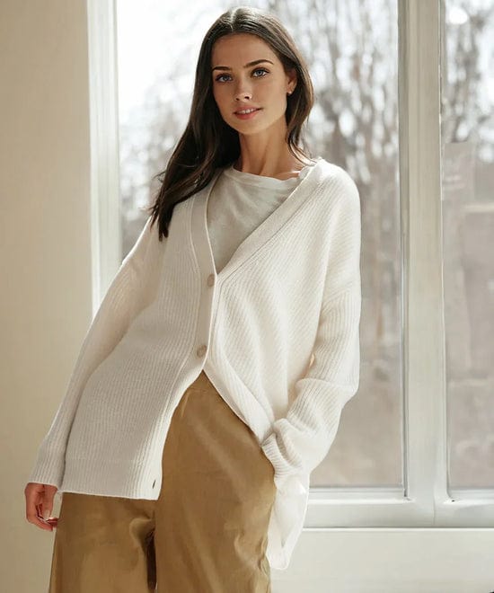 Modern Casual Cardigan for Women | Selene White