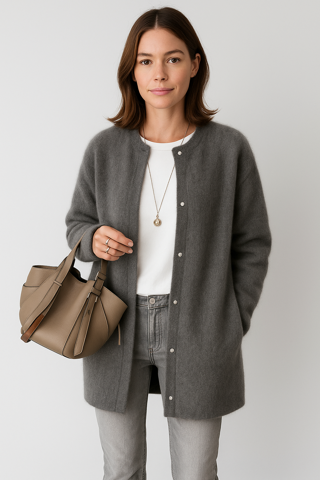 Lightweight Open-Front Cardigan for Women | Seraphine Grey One Size