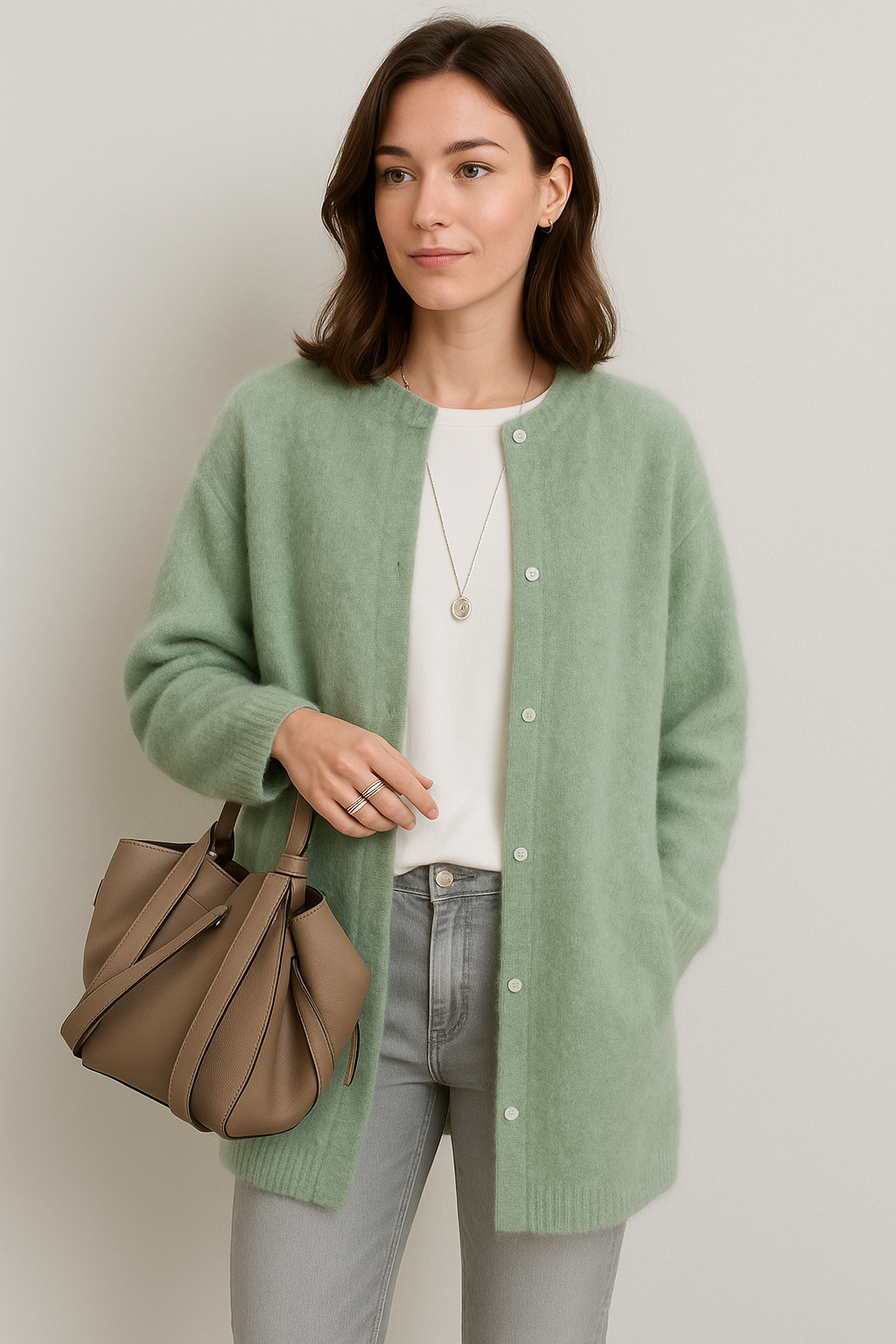 Lightweight Open-Front Cardigan for Women | Seraphine Green One Size