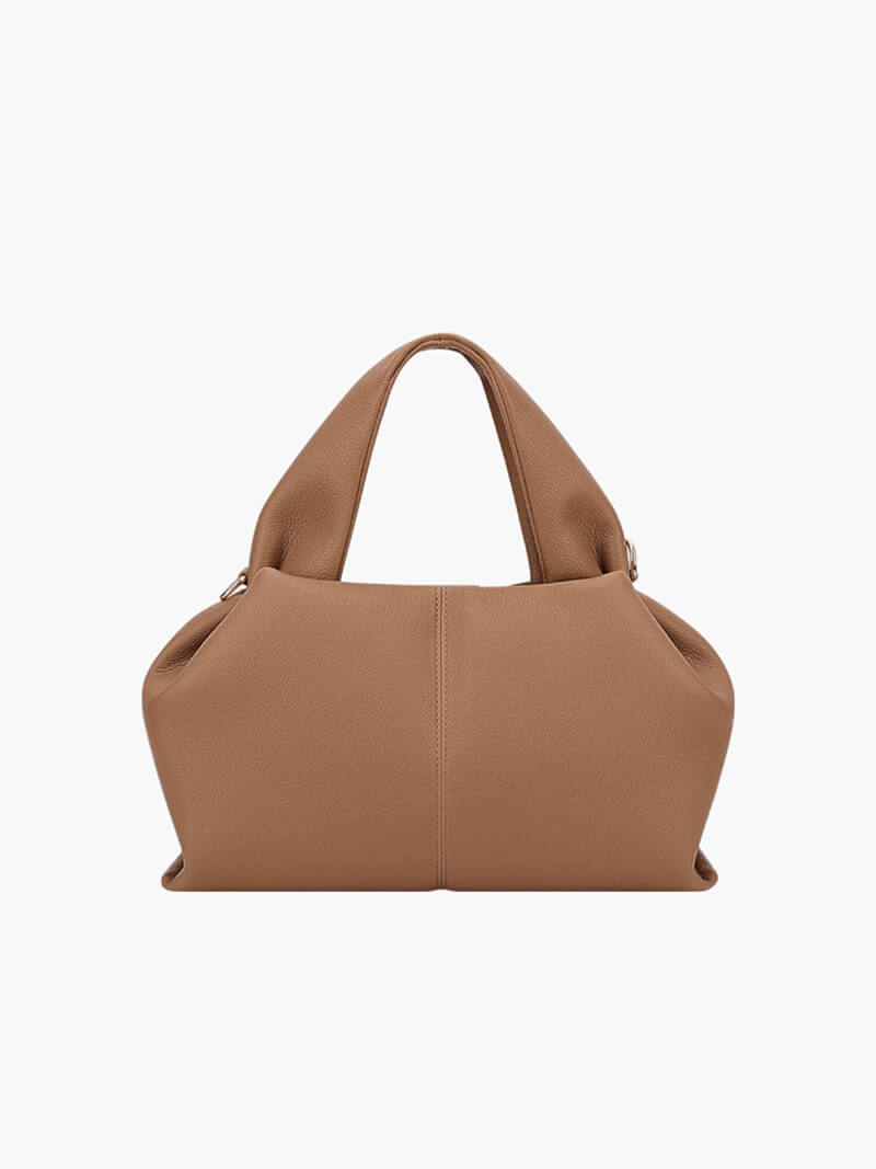 Serelina – Elegant Faux Leather Shoulder Bag Brown