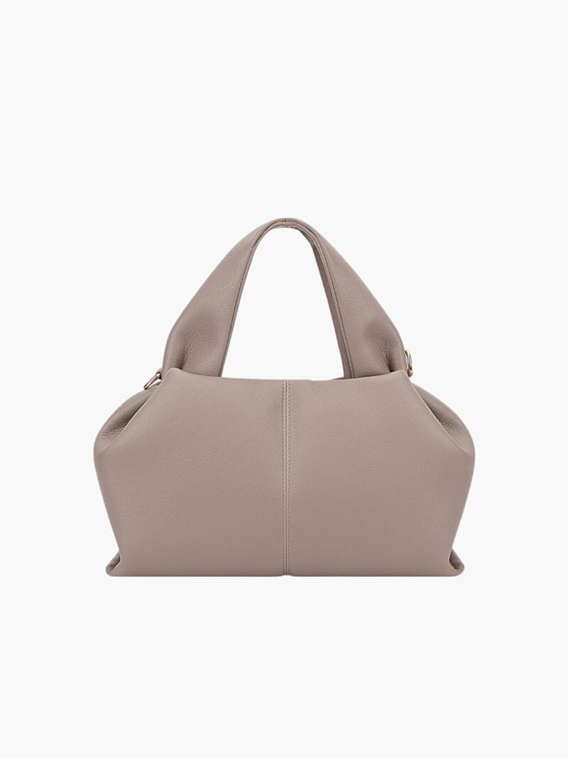 Serelina – Elegant Faux Leather Shoulder Bag Beige