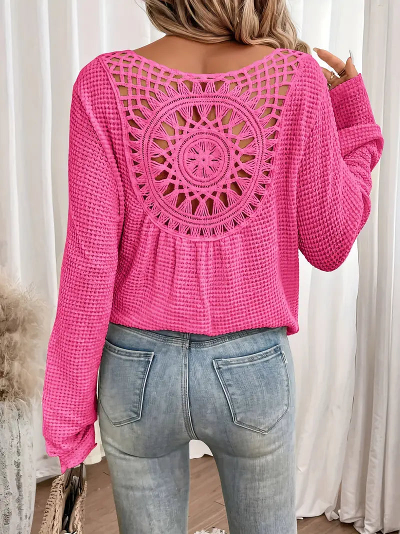 V-Neck Sweater Elegant Fit for Women | Siena Dark pink