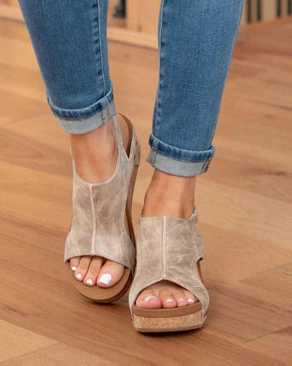 Summer Platform Sandals for Women | Sienna Beige