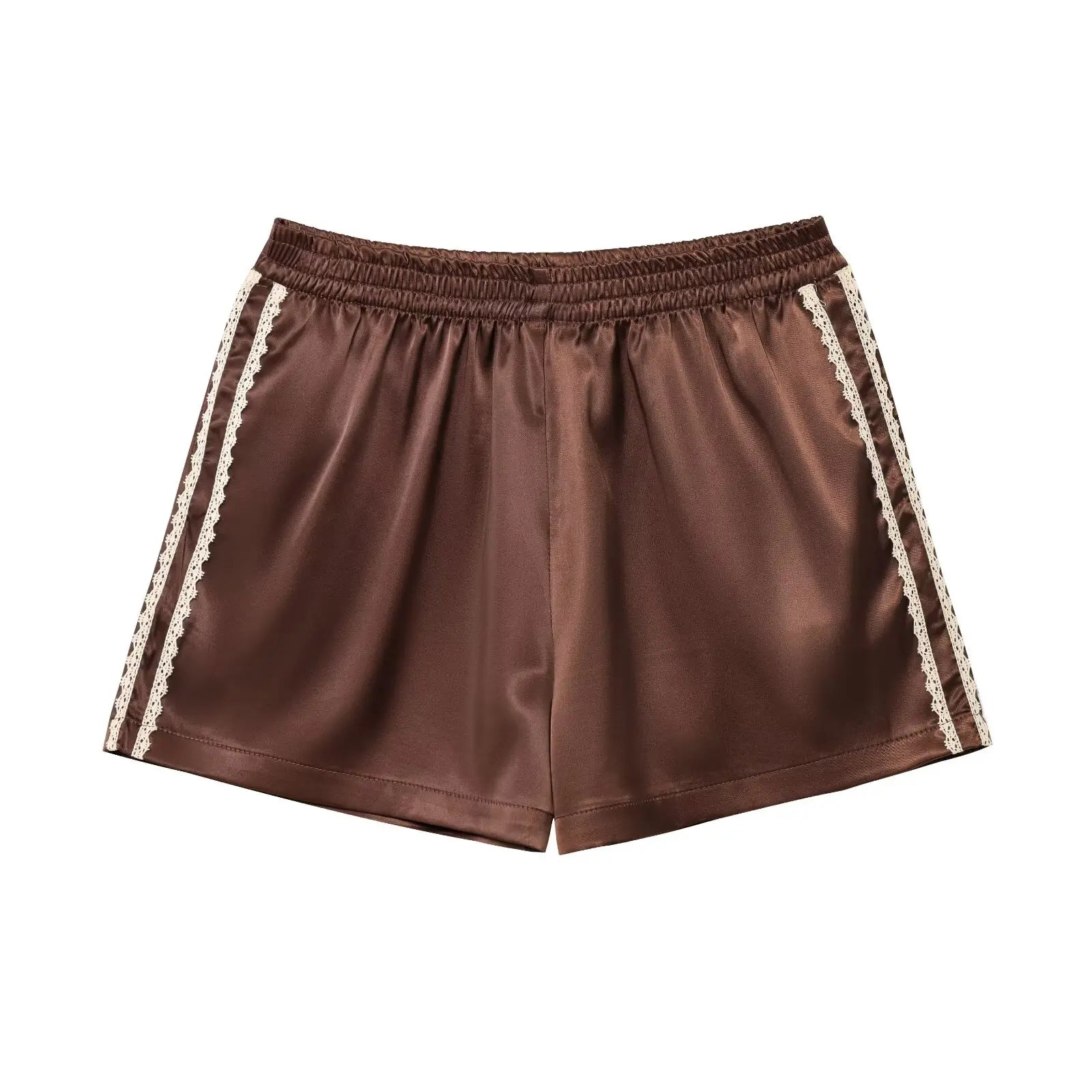 Brown Silk Lace Shorts for Women | Alexa Brown