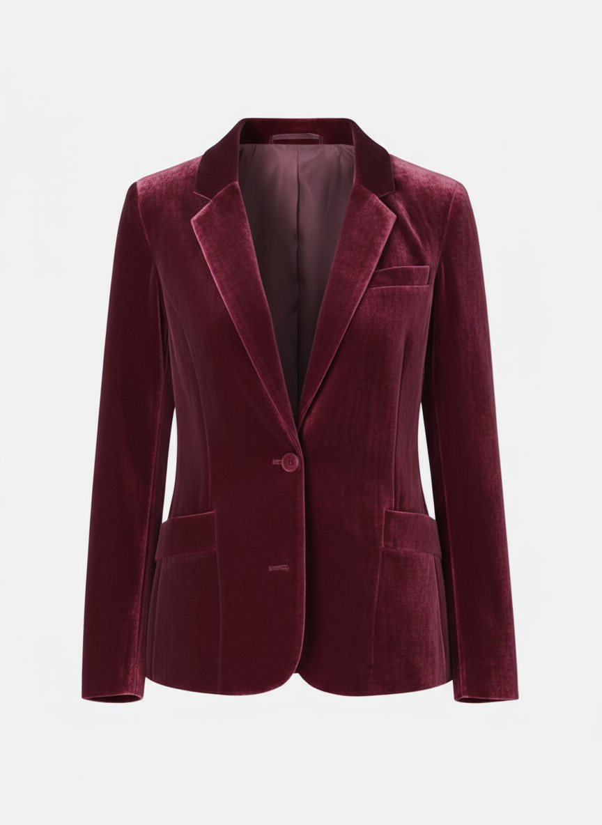 Slim-Fit Blazer Single Breasted for Women | Noémie Wine red