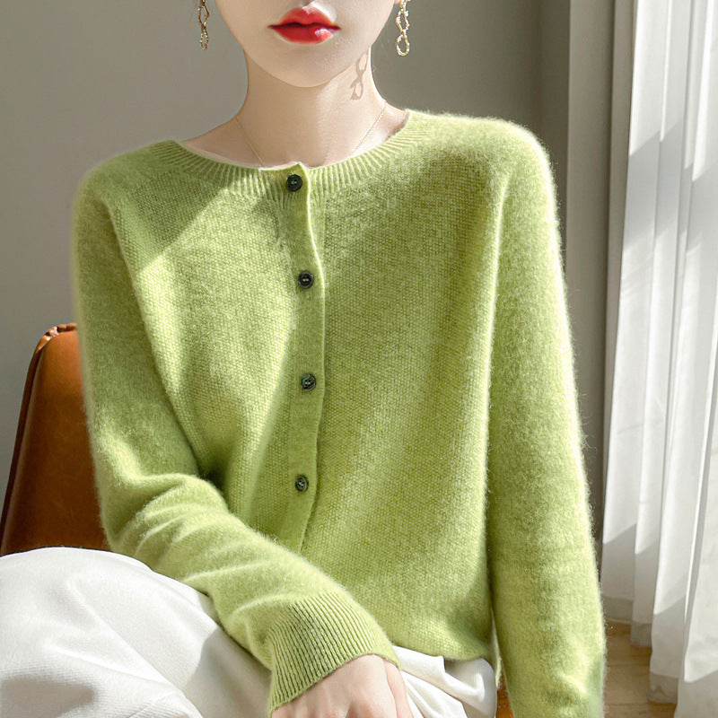 Sofina | Wool Cardigan Classic Buttons Green