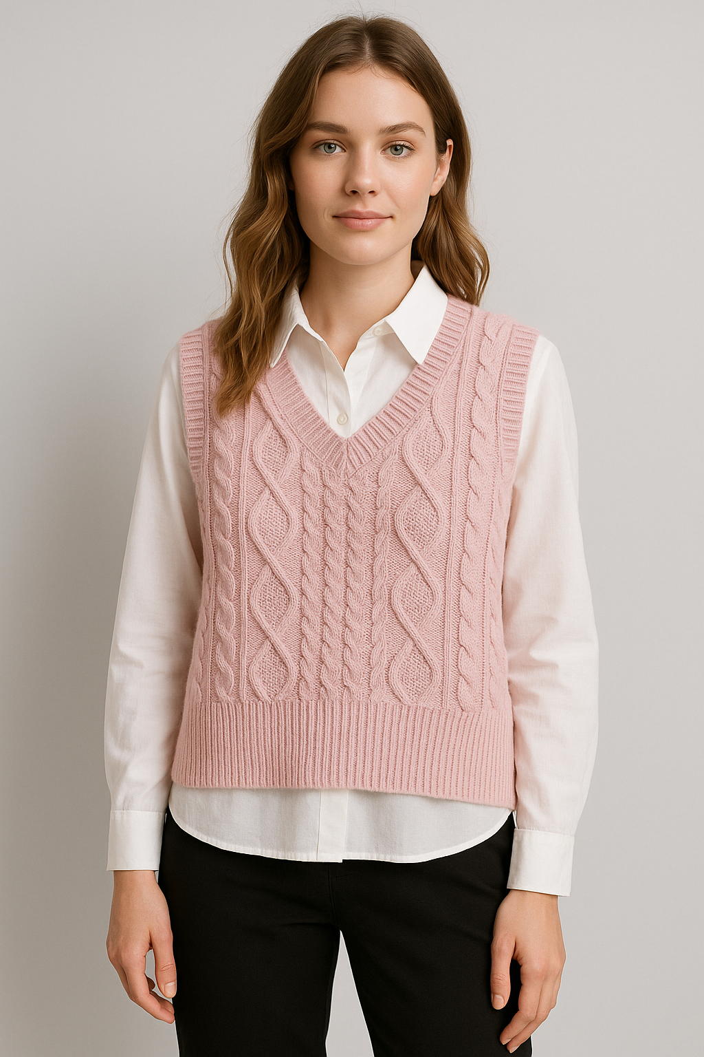 Solene – Cable Knit Sweater Vest