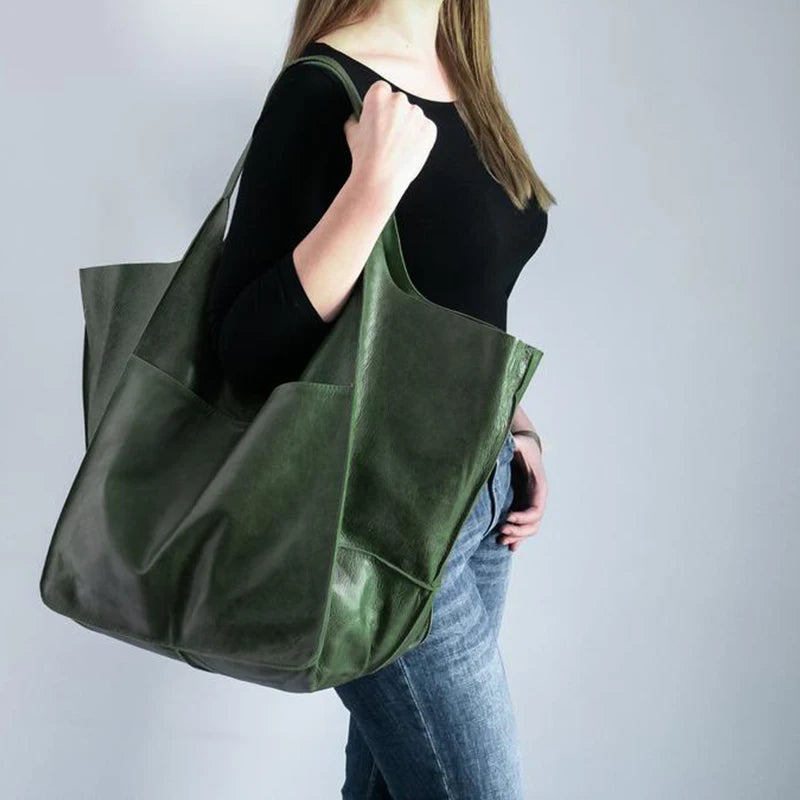 Spacious Beach Tote Shopper Bag For Women | Lirena Green One Size
