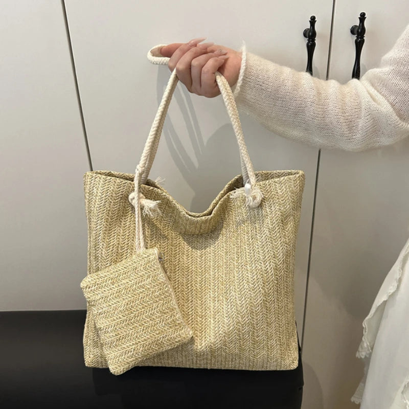 Spacious Straw Beach Bag For Women | Lirina