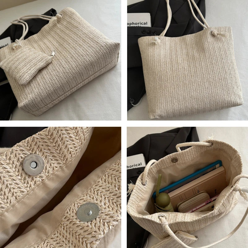 Spacious Straw Beach Bag For Women | Lirina