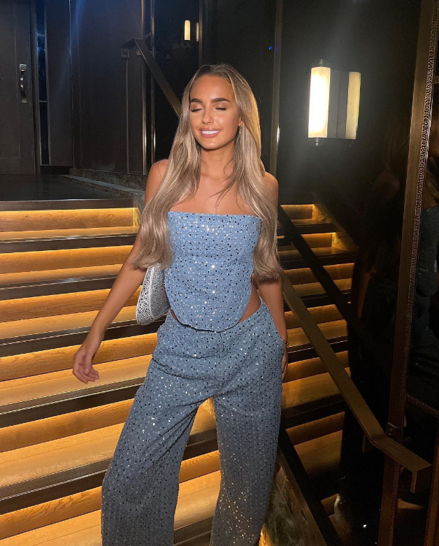 Sparkle Sequin Strapless Two-Piece Set for Women | Shaina Blue