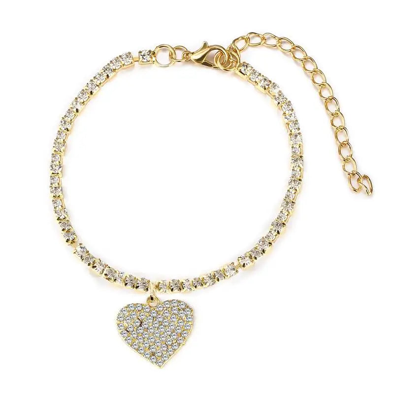 Sparkling Rhinestone Chain Anklet for Women | Giulia Style 3 One size