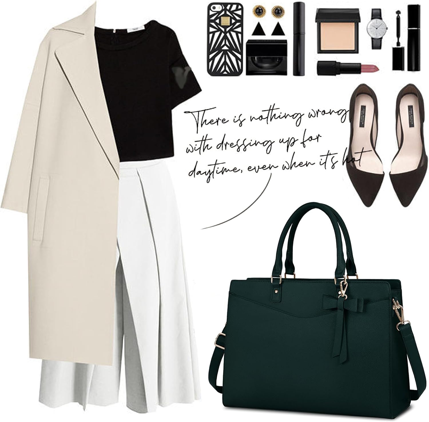 Structured Laptop Tote Bag with Bow Accent for Women| Amara