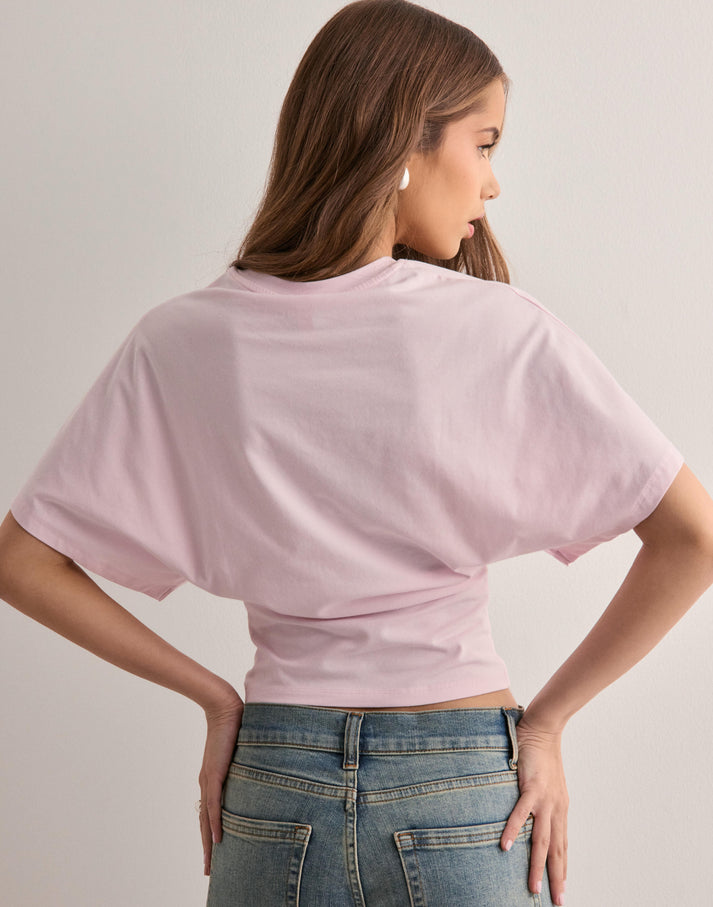 Stylish Basic Fitted Crop T-Shirt for Women | Shalani Pink