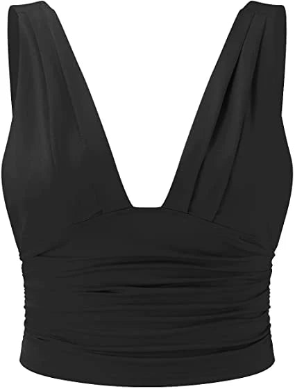 Stylish Deep V Ruched Wrap Top for Women | Freya