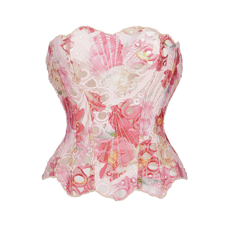 Stylish Lace Corset Top for Women | Serah Pink