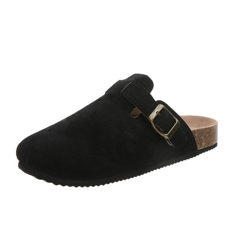 Suede Buckle Style Clogs for Women | Channah Black