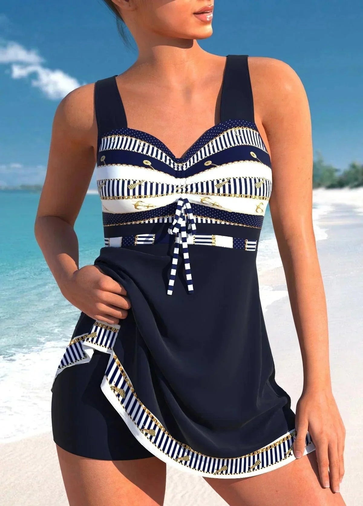 Swimwear Tankini Set for Women | Meravella Dark blue