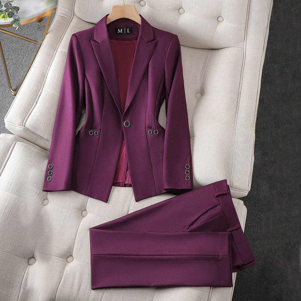Tailored Pant and Blazet Suit Set for Women | Rossi Purple