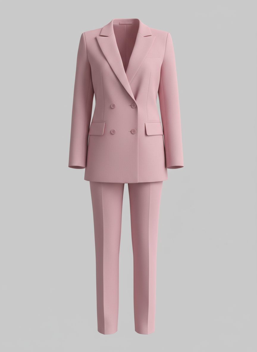 Tailored Suit Set Tapered Pants for Women | Laurienne Pink