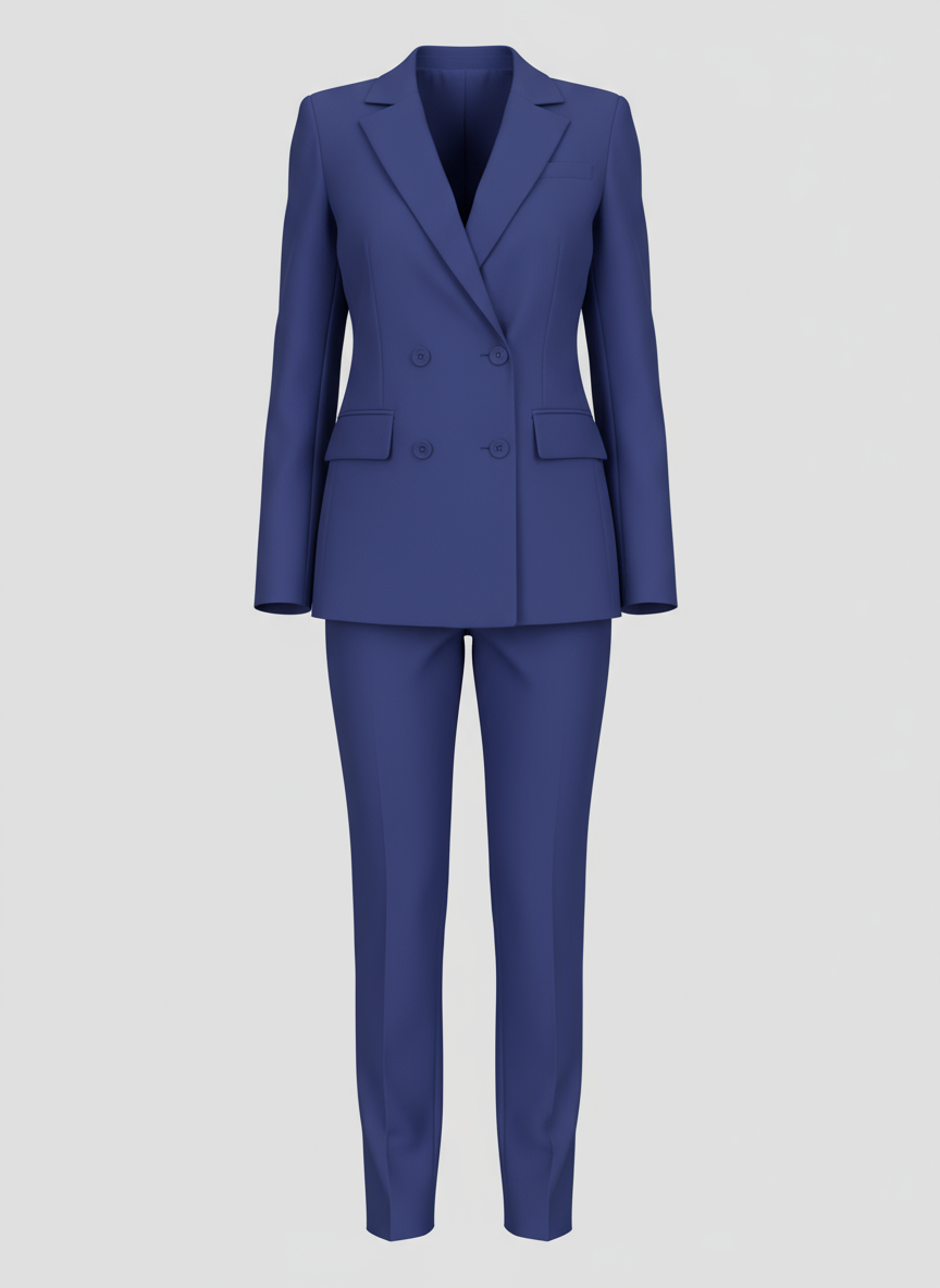 Tailored Suit Set Tapered Pants for Women | Laurienne Blue