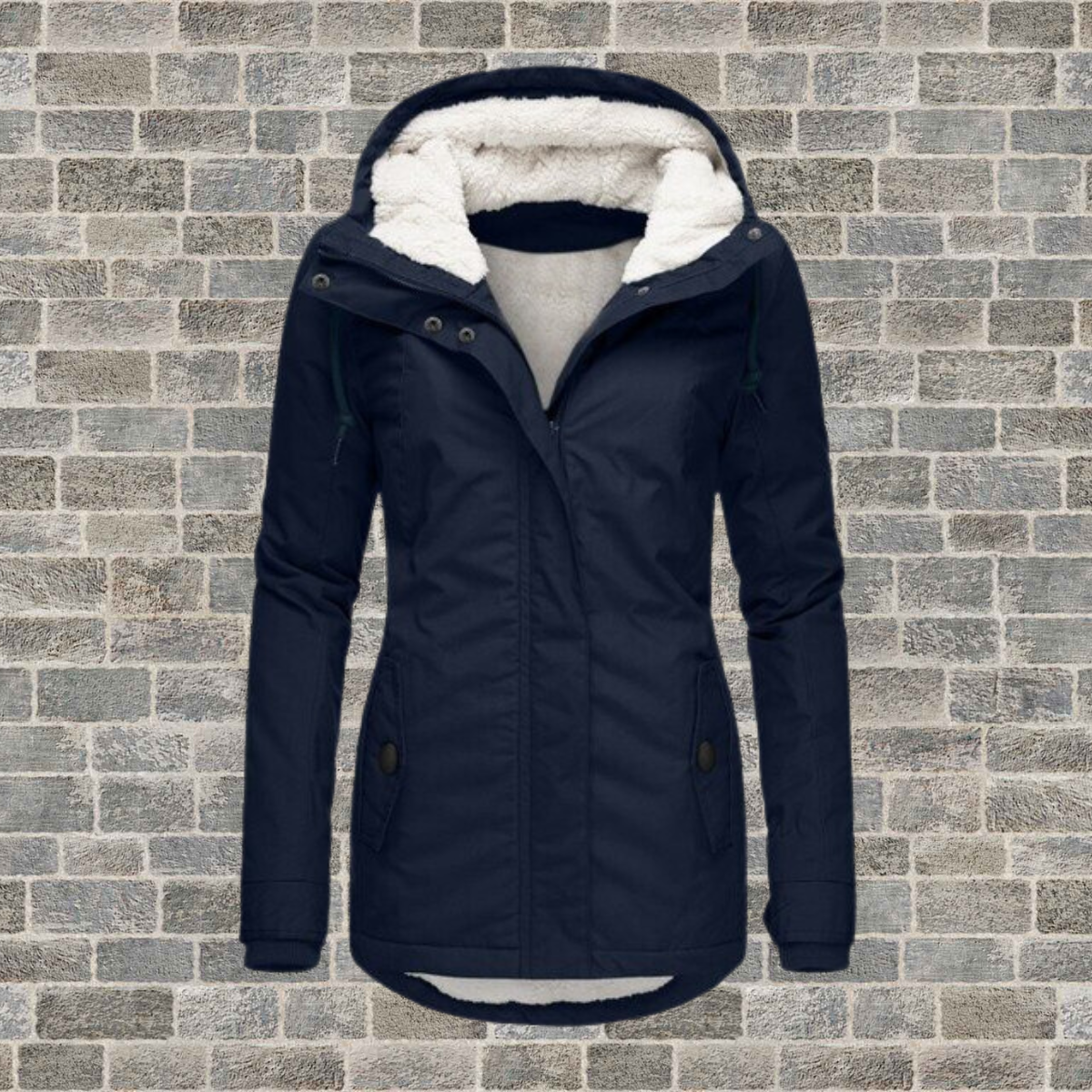 Pleated Cotton Hooded Coat Stylish Design for Women | Taylor Navy
