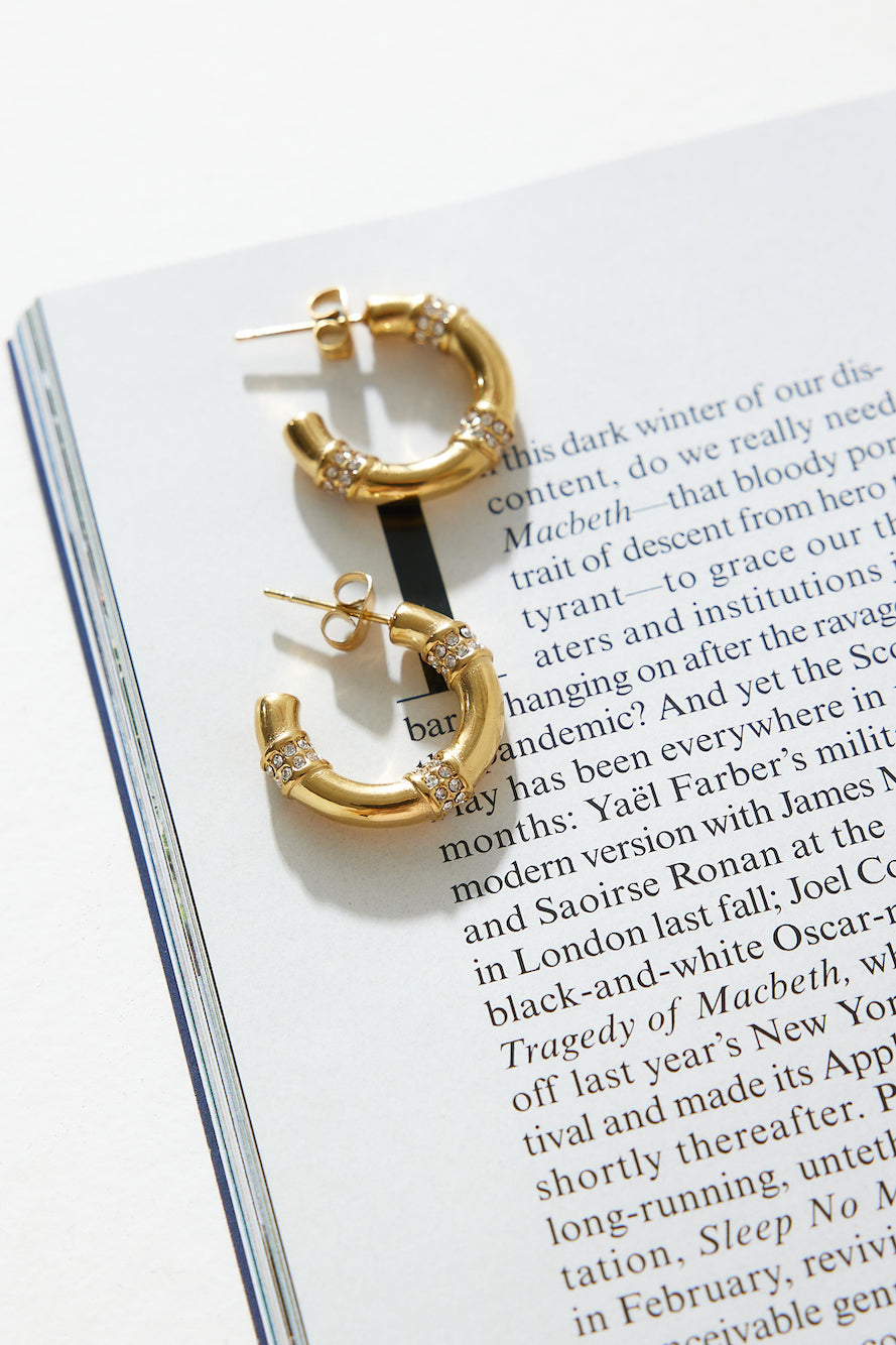 Textured Gold Knot Hoop Earrings for Women | Gigi Gold One Size