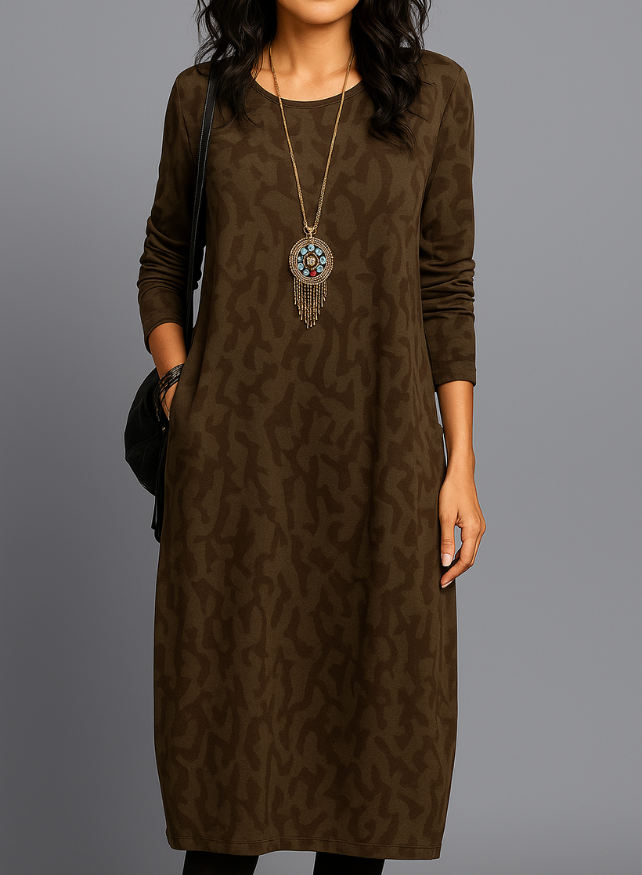 Elegant Winter Dress with Pockets for Women | Tulla Brown