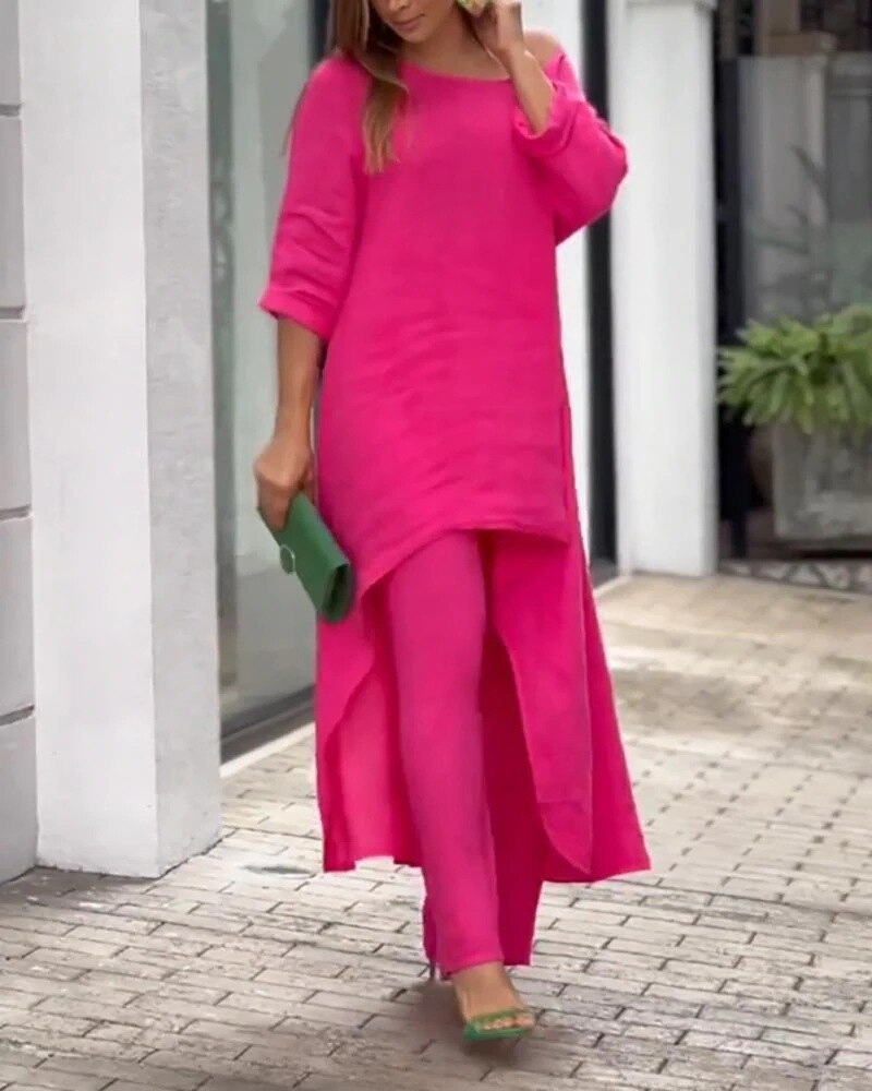 Two Piece Set with Breathable Top and High Waist Pants for Women | Sanya Rose