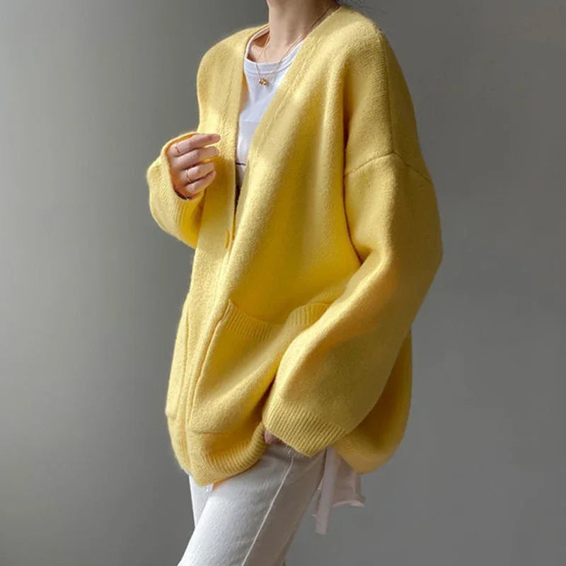 V Neck Button Closure Cardigan for Women | Madeline
