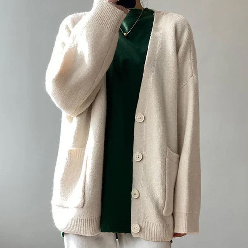 V Neck Button Closure Cardigan for Women | Madeline
