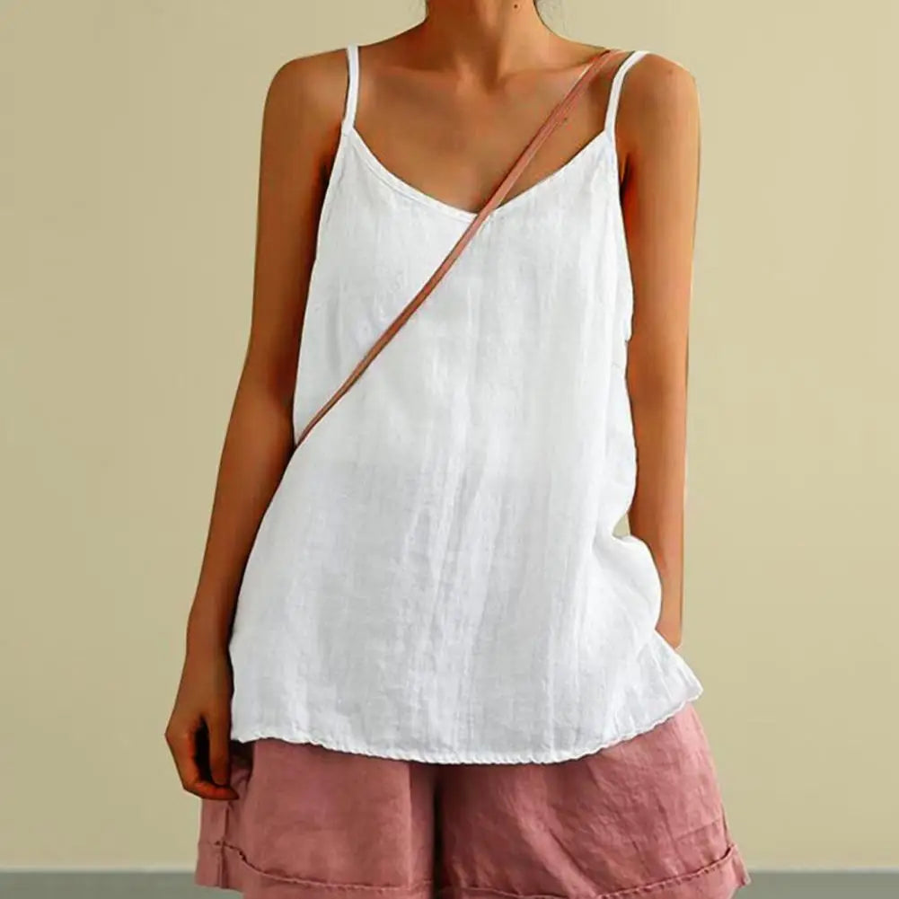 V-Neck Sleeveless Spaghetti Strap Top for Women | Zilora