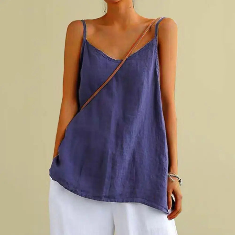 V-Neck Sleeveless Spaghetti Strap Top for Women | Zilora
