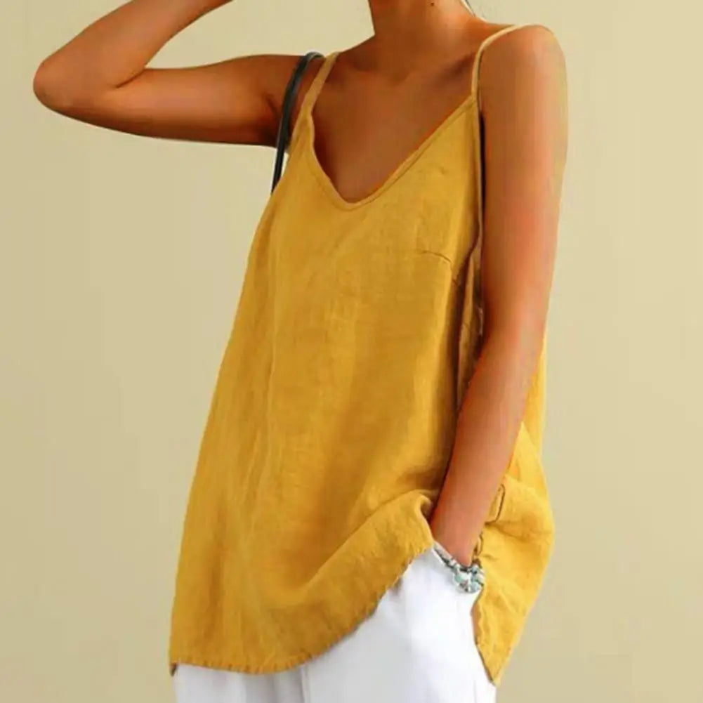 V-Neck Sleeveless Spaghetti Strap Top for Women | Zilora