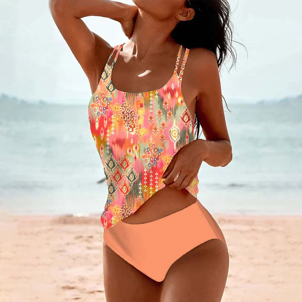 Vibrant Tankini Set For Women | Liora Peach