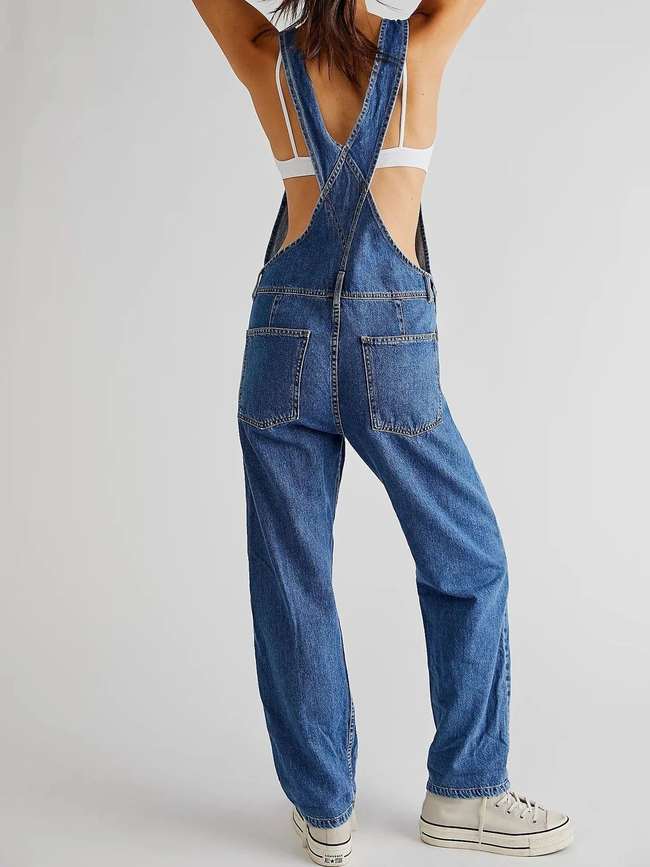 Vintage Loose-Fit Denim Overalls for Women | Riley