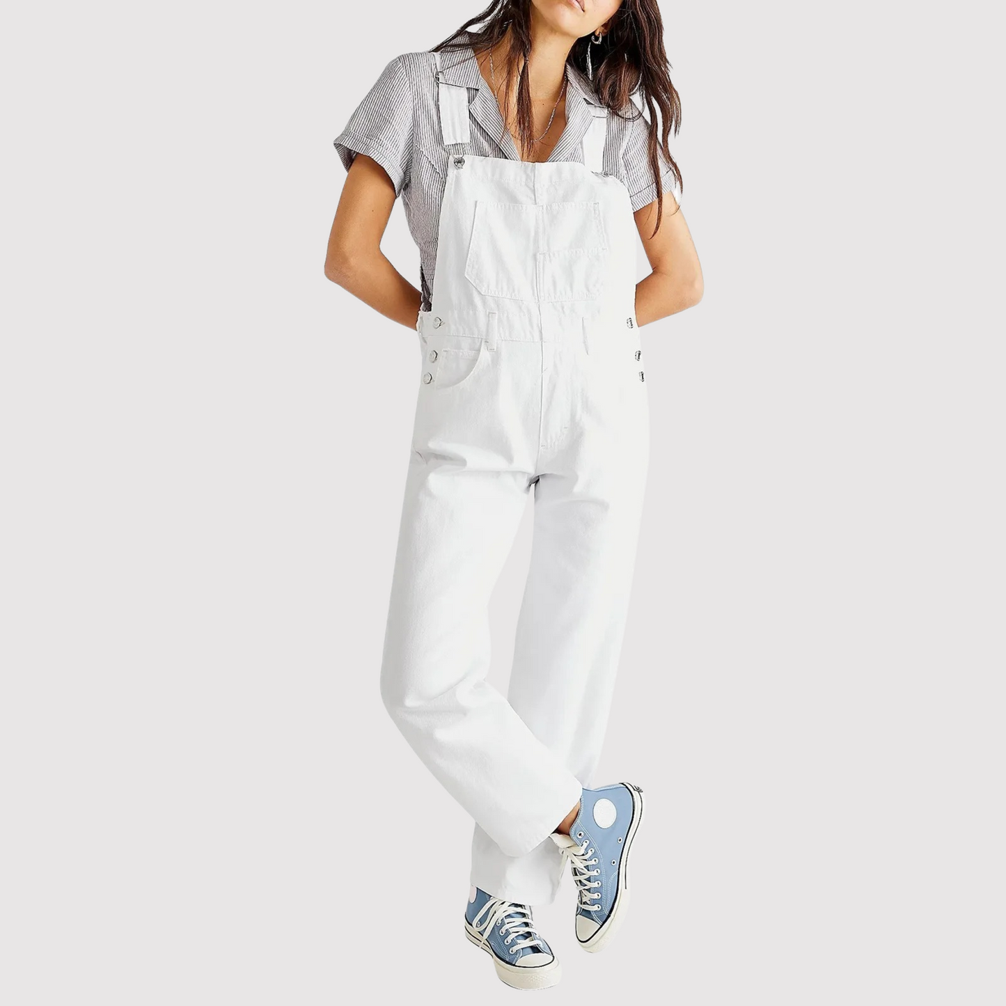 Vintage Loose-Fit Denim Overalls for Women | Riley White