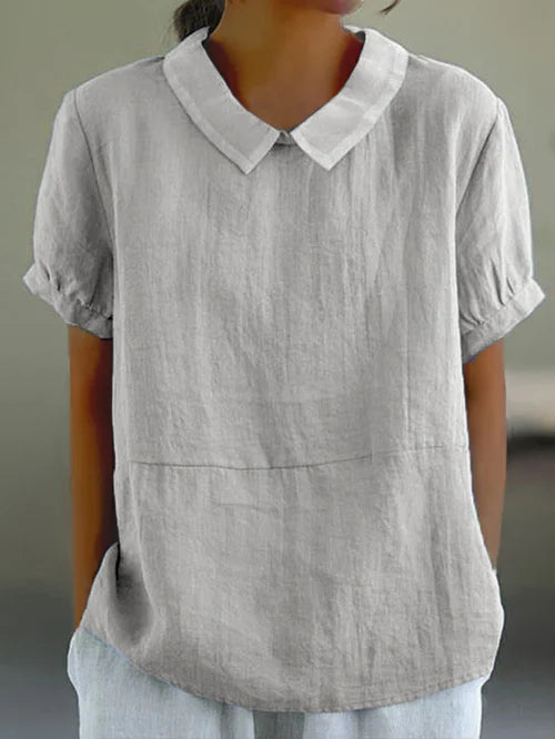 Lightweight Relaxed Fit Blouse for Women | Virel Light Gray