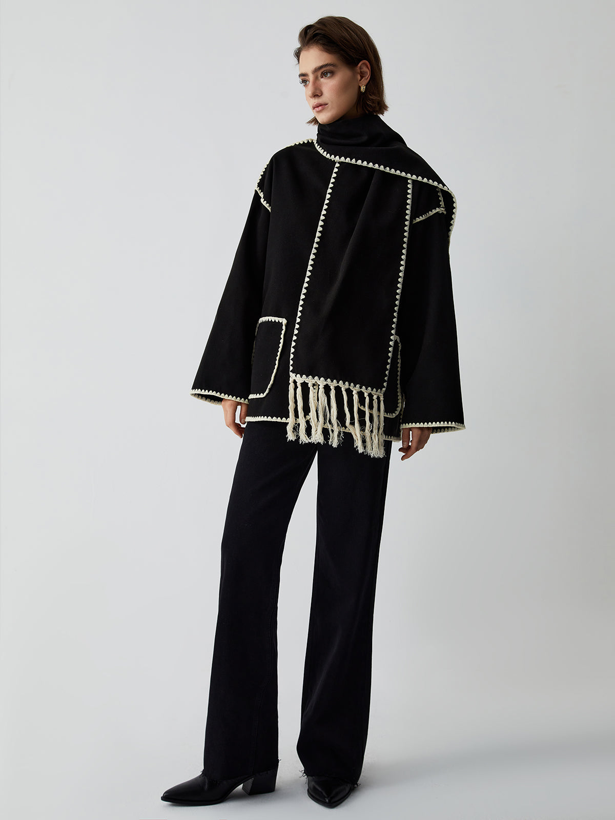 Contrast Trim Jacket Stylish Design for Women | Virell