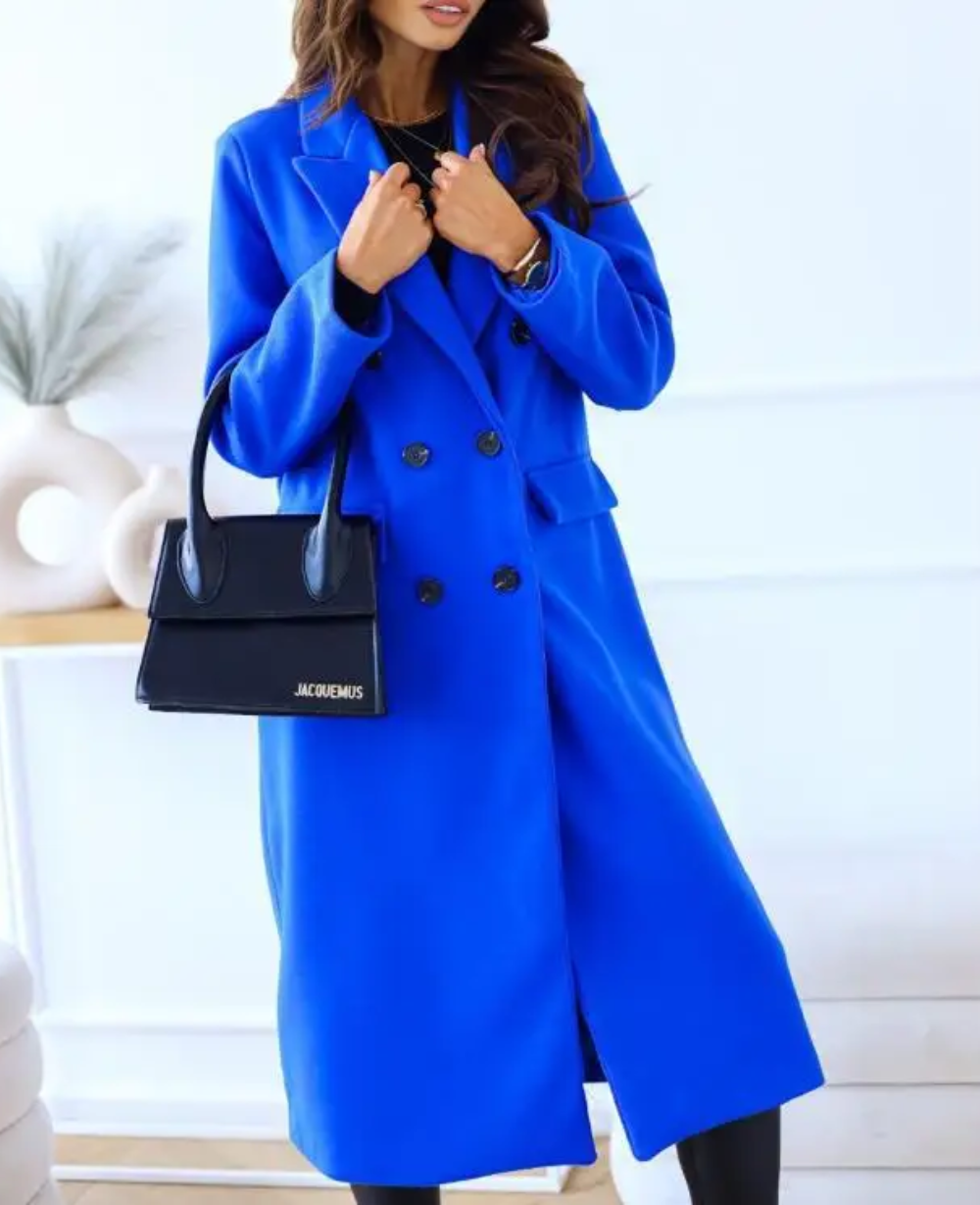 Virell – Long Tailored Trench Coat Women Blue