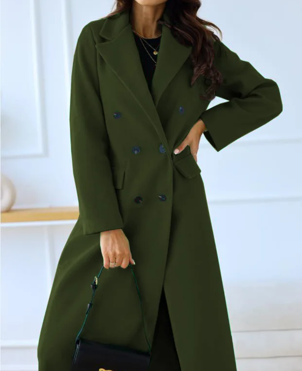 Virell – Long Tailored Trench Coat Women Green
