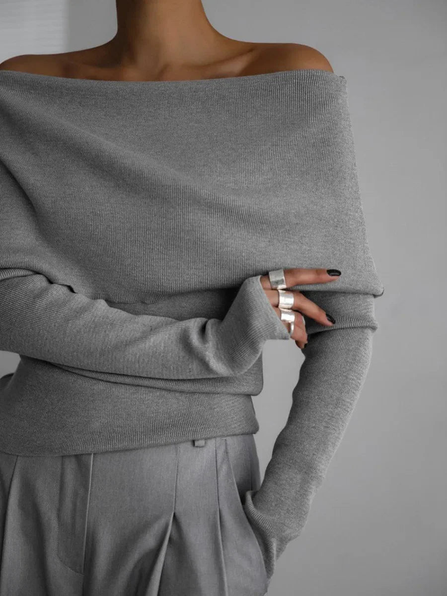 Off-Shoulder Sweater Lightweight Fit for Women | Virell