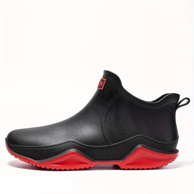 Virell – Orthopaedic Rubber Rain Boots for Women Black Red