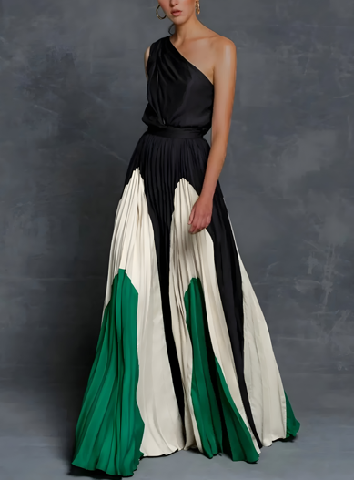 Virell – Shoulder Maxi Dress Green